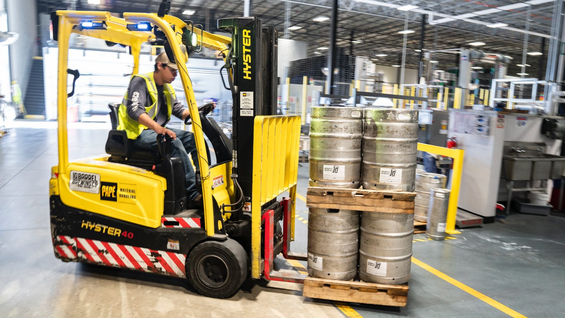 worker with forklift